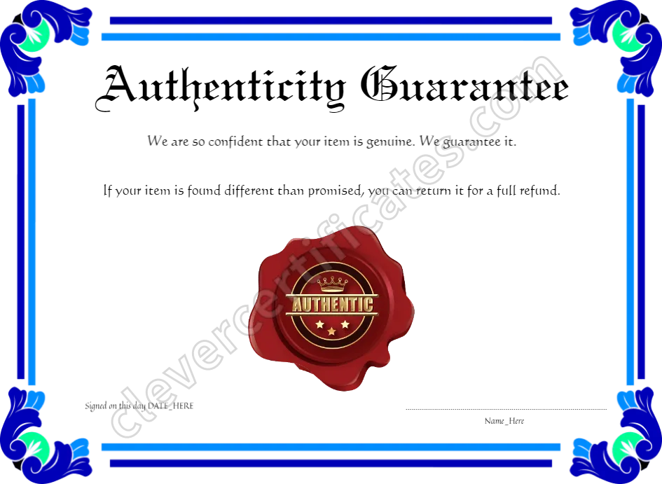 Certificate preview