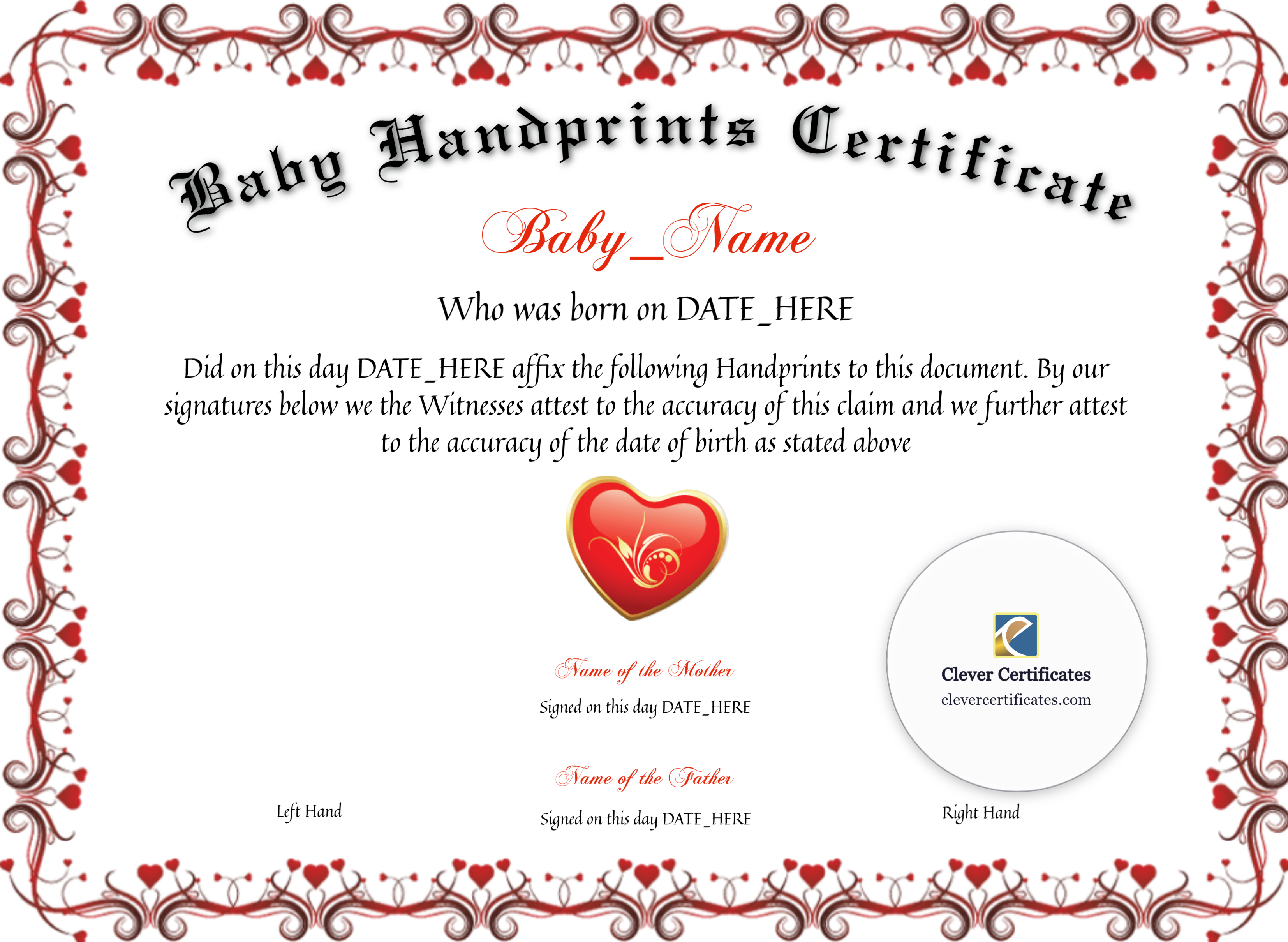 Certificate preview