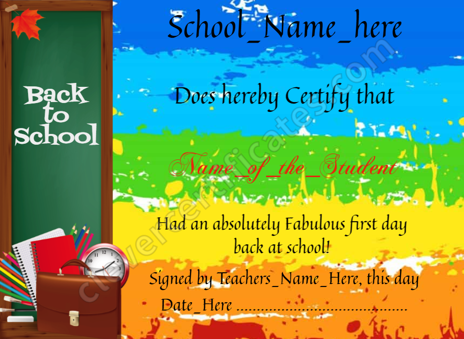 Certificate preview