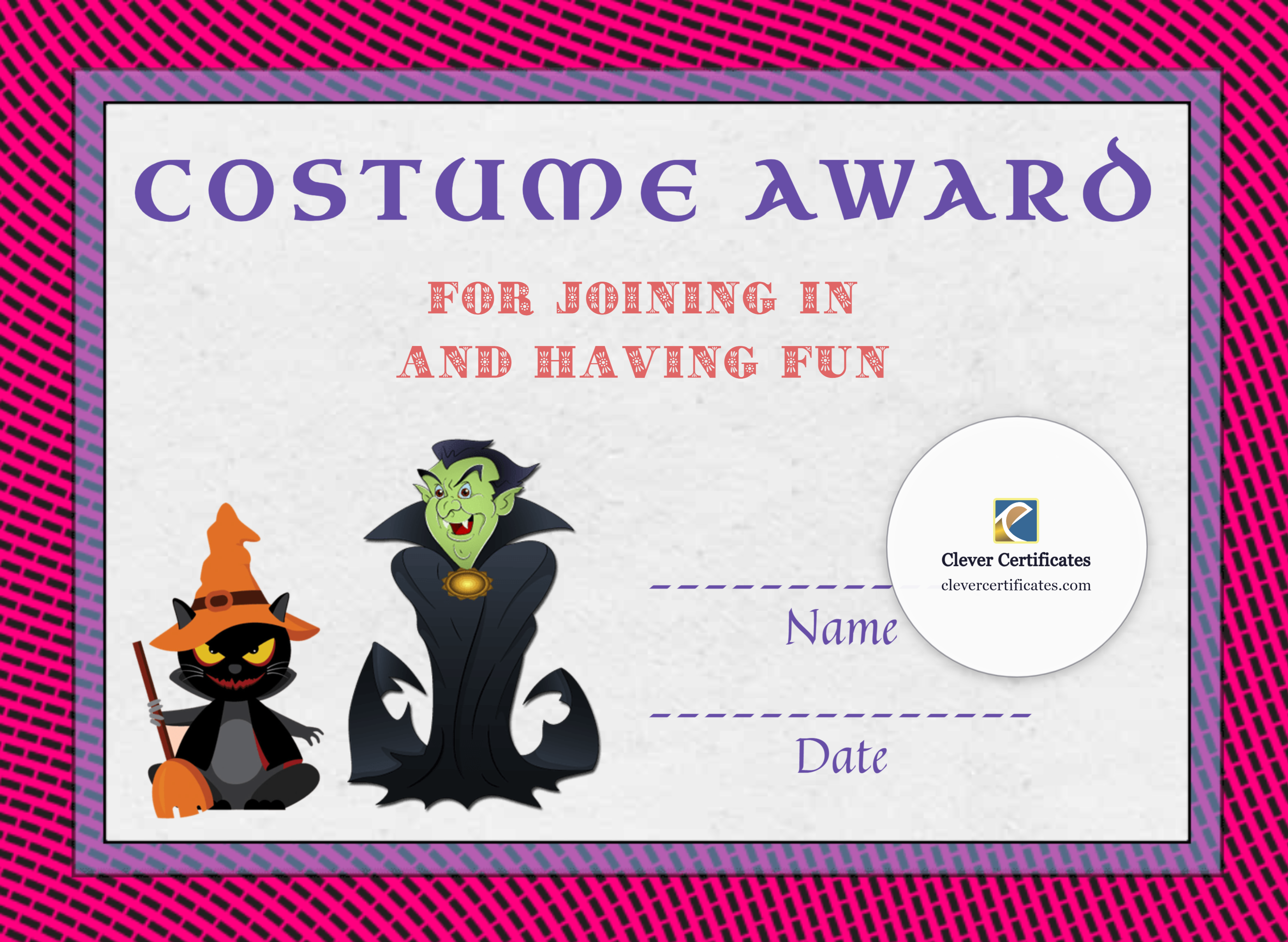 Certificate preview