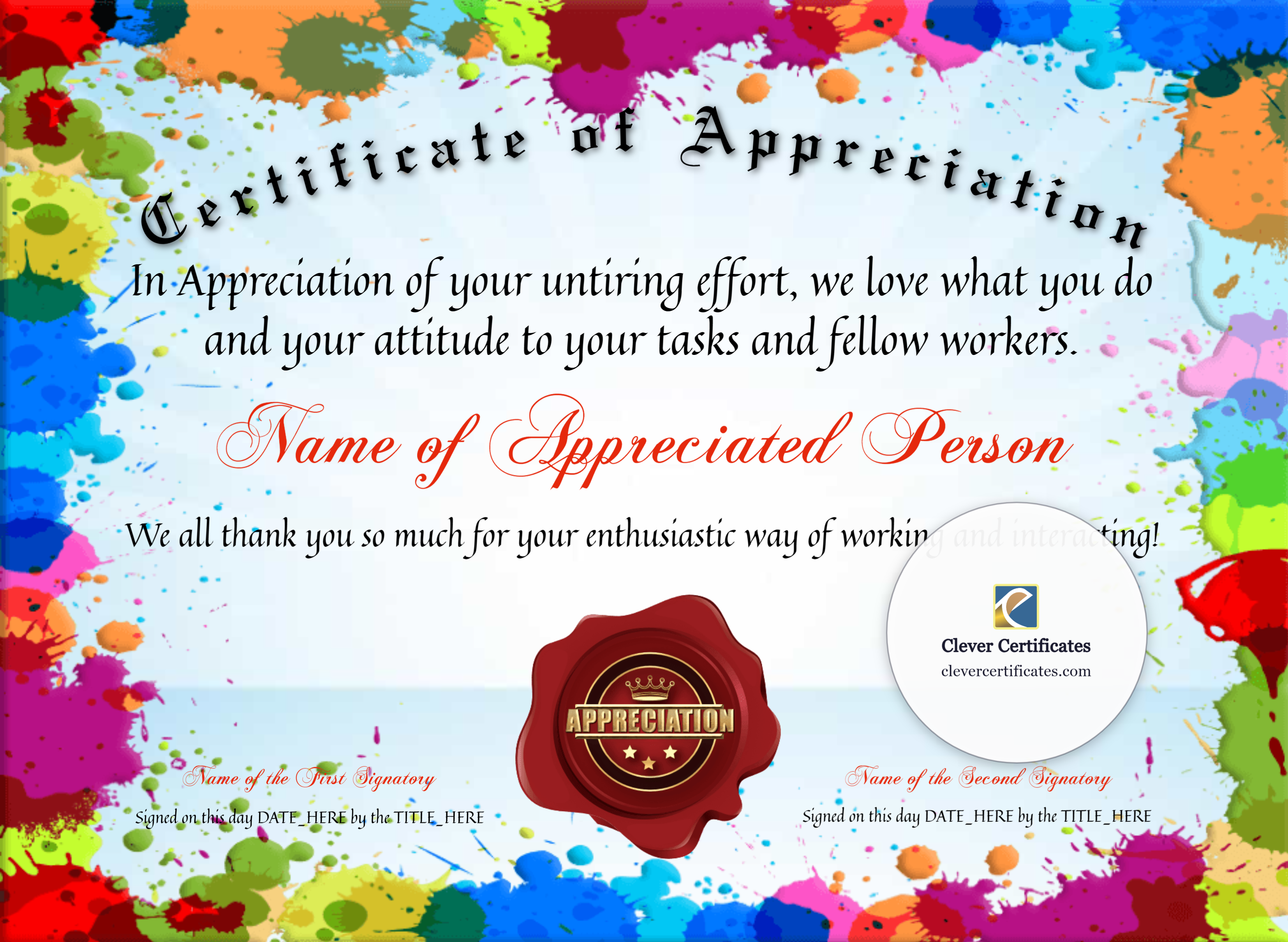 Certificate preview