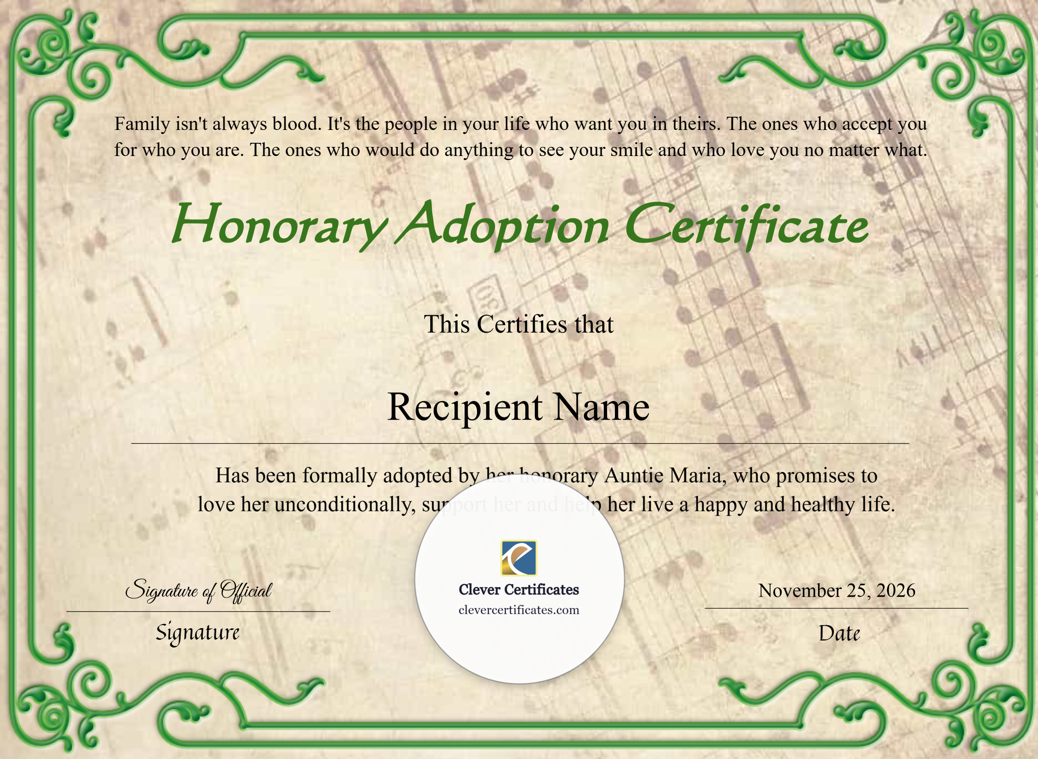 Certificate preview