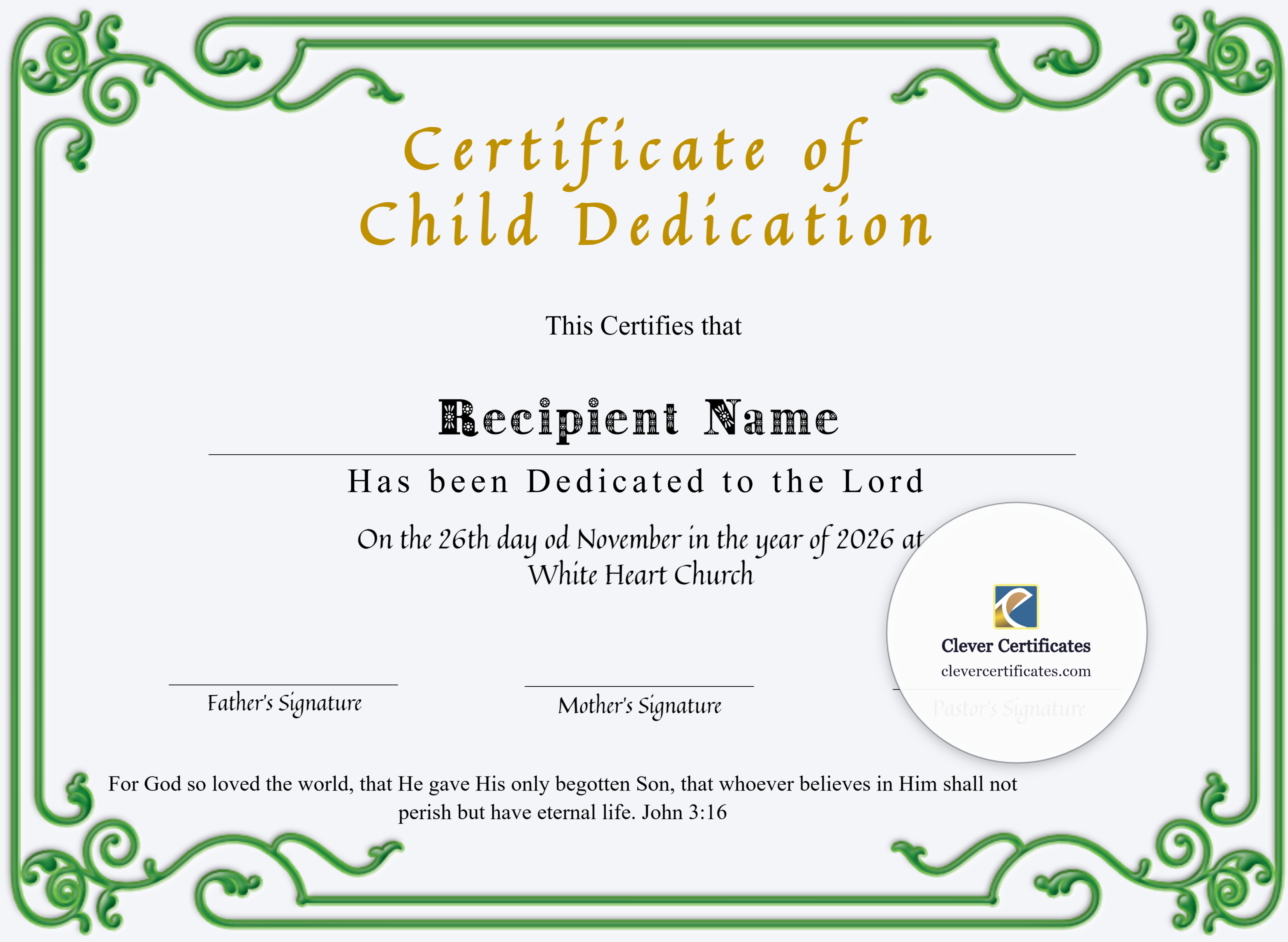 Certificate preview
