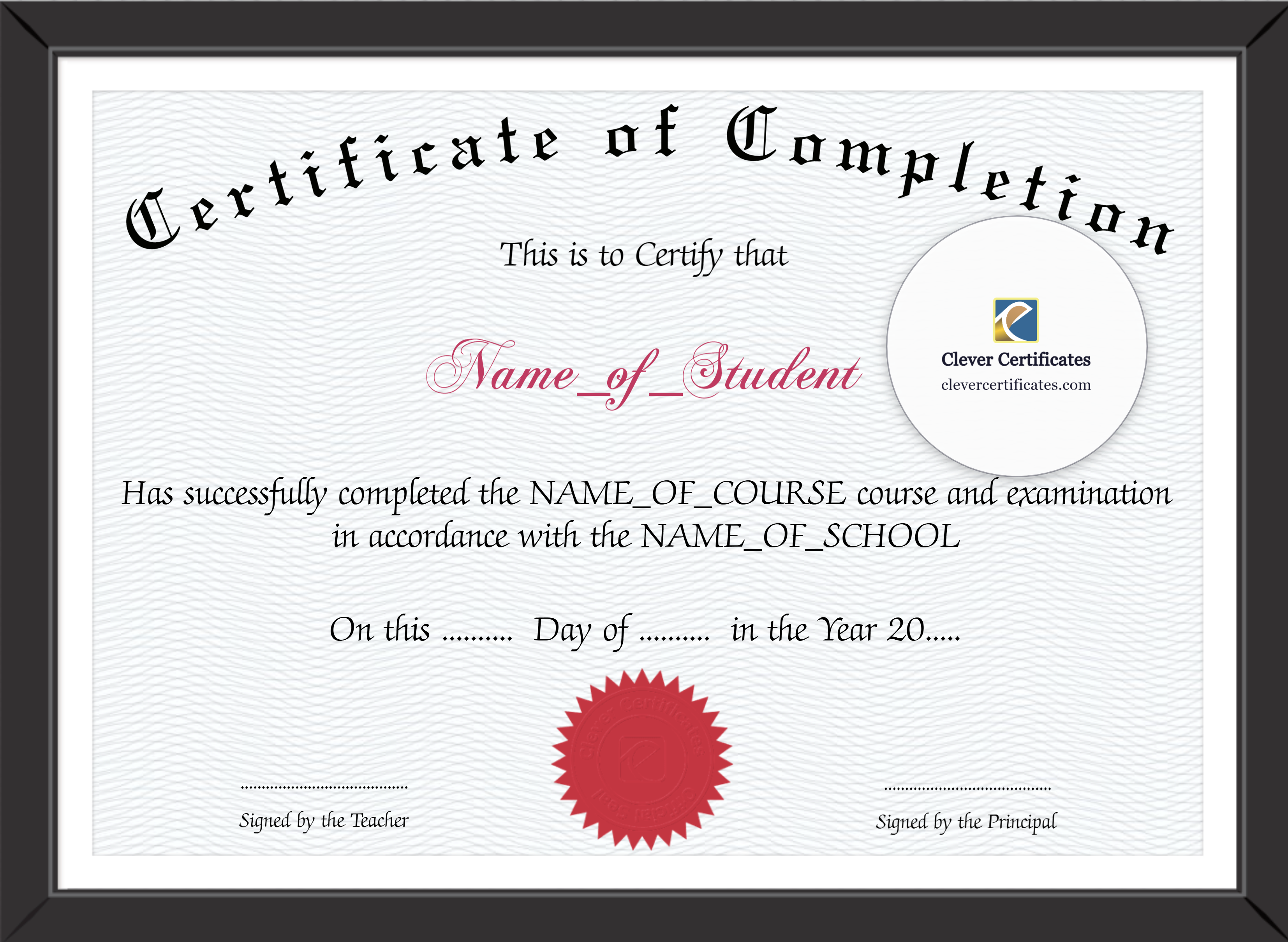 Certificate preview