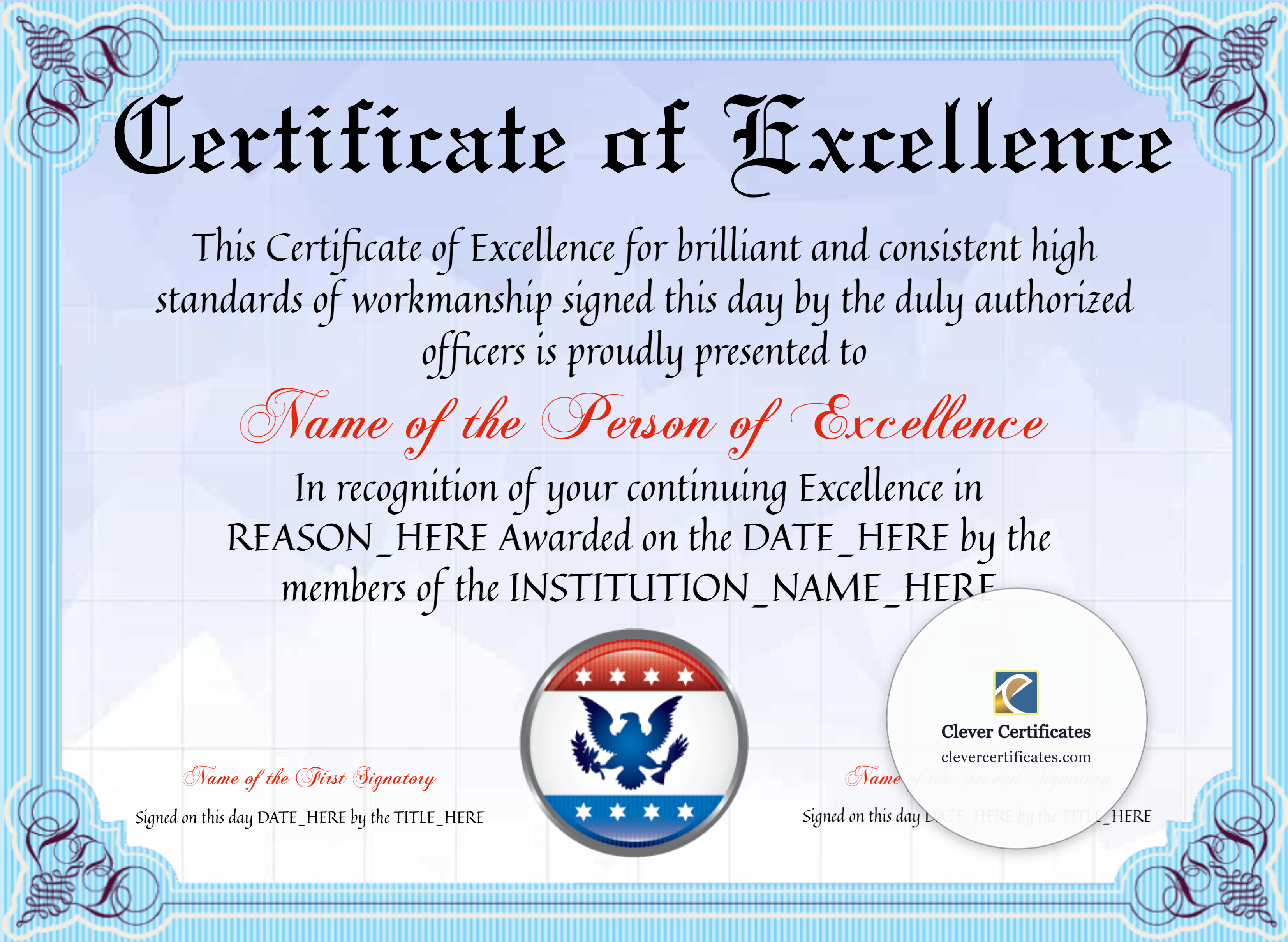 Certificate preview