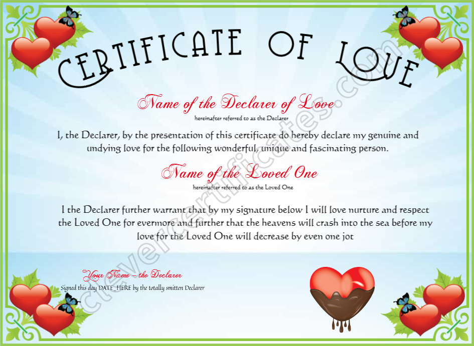 Certificate preview
