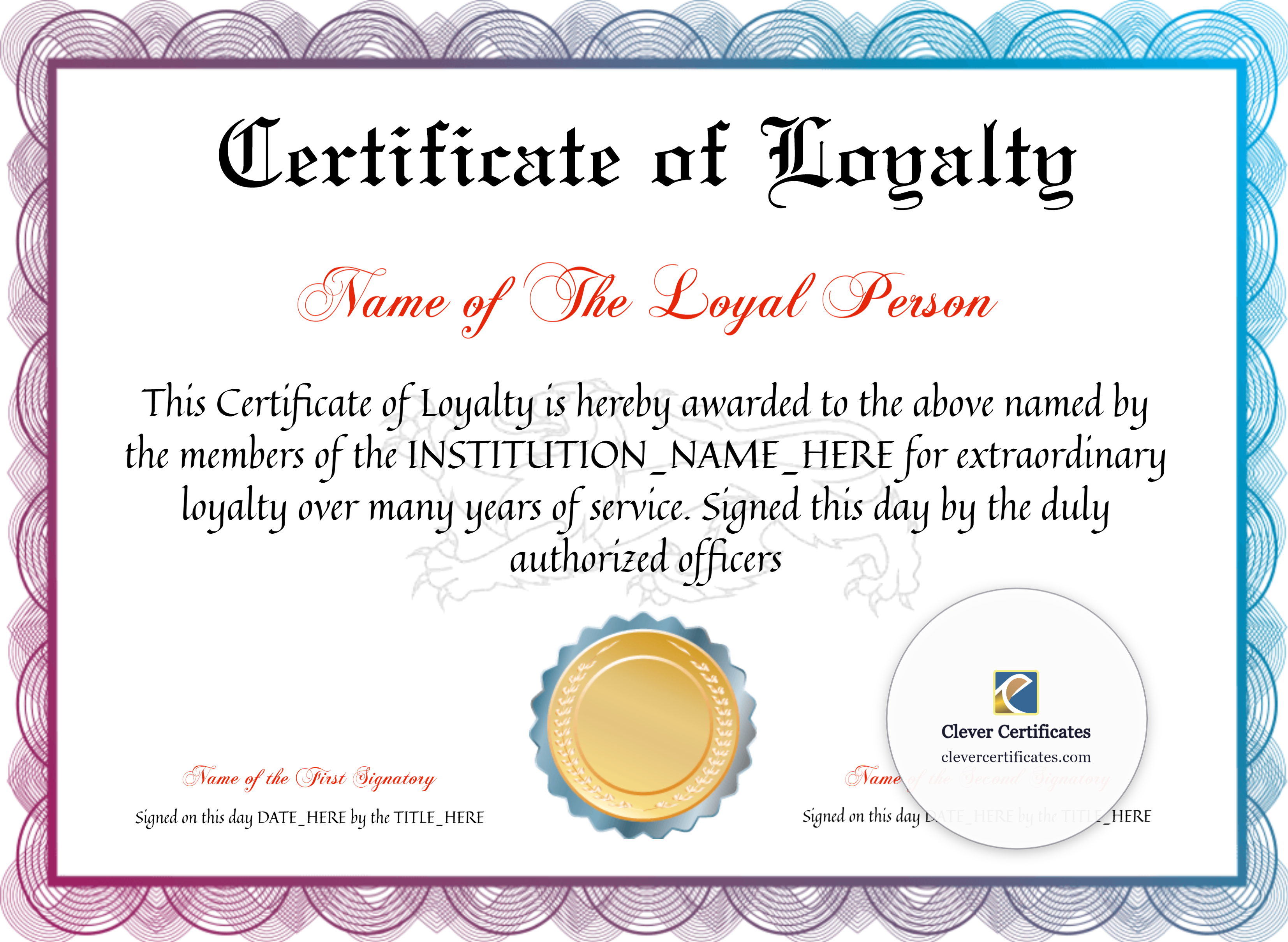 Certificate preview