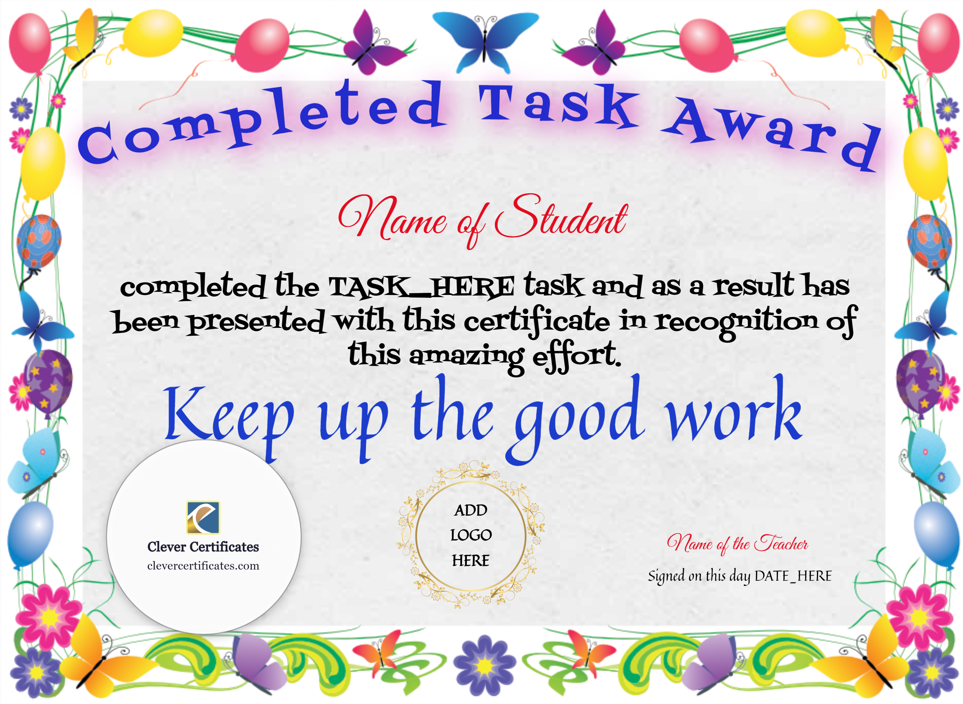 Certificate preview