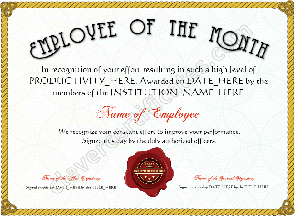 Certificate preview