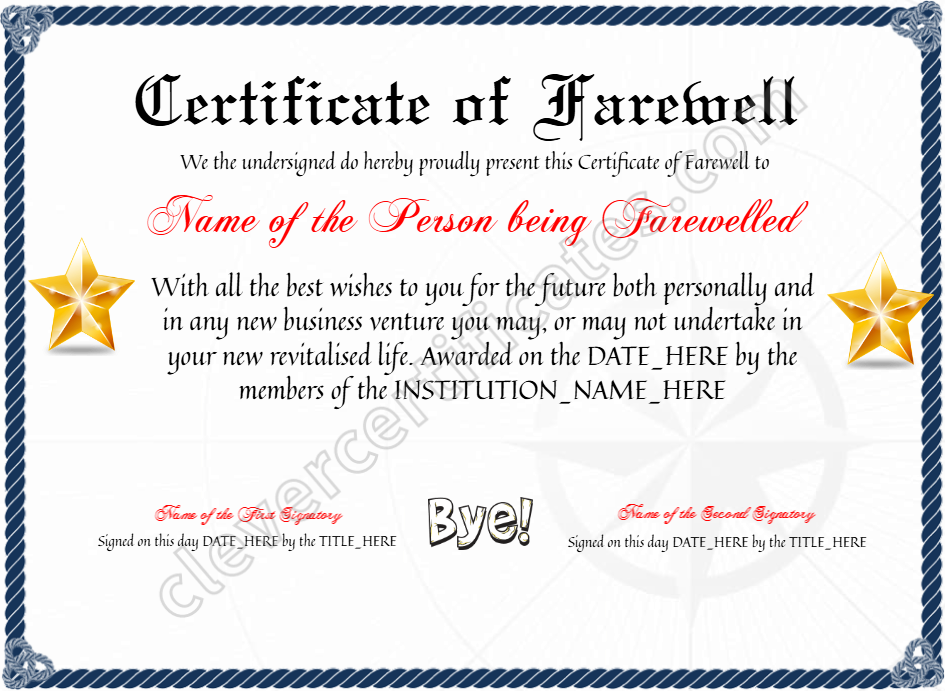 Certificate preview