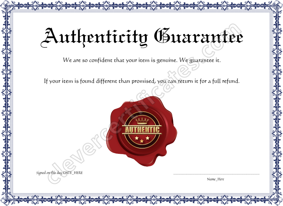 Certificate preview