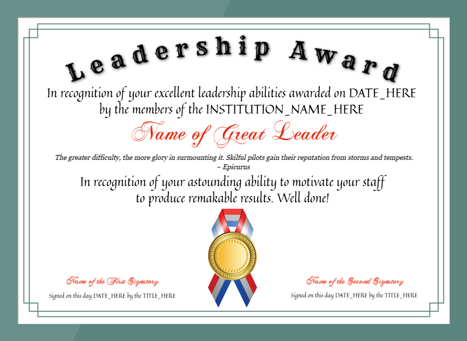 Certificate preview
