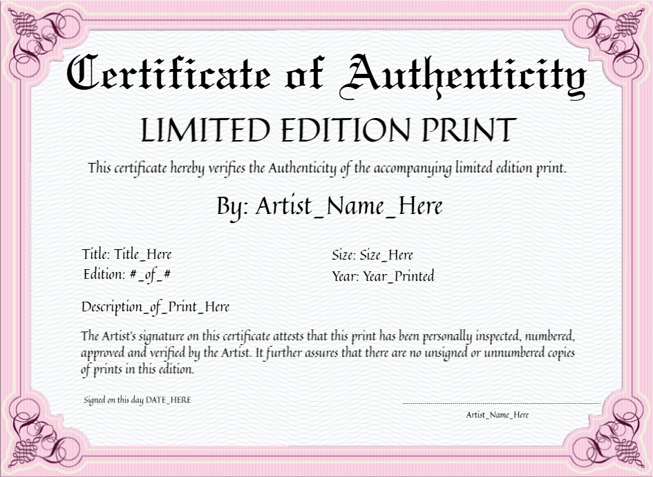 Certificate preview