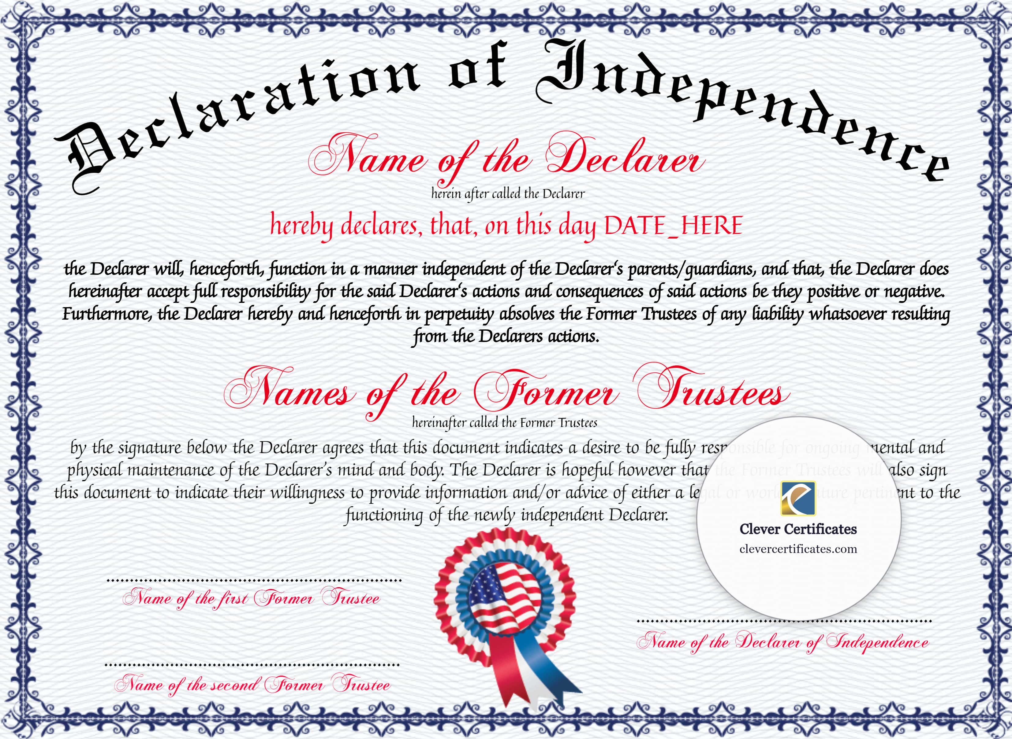 Certificate preview