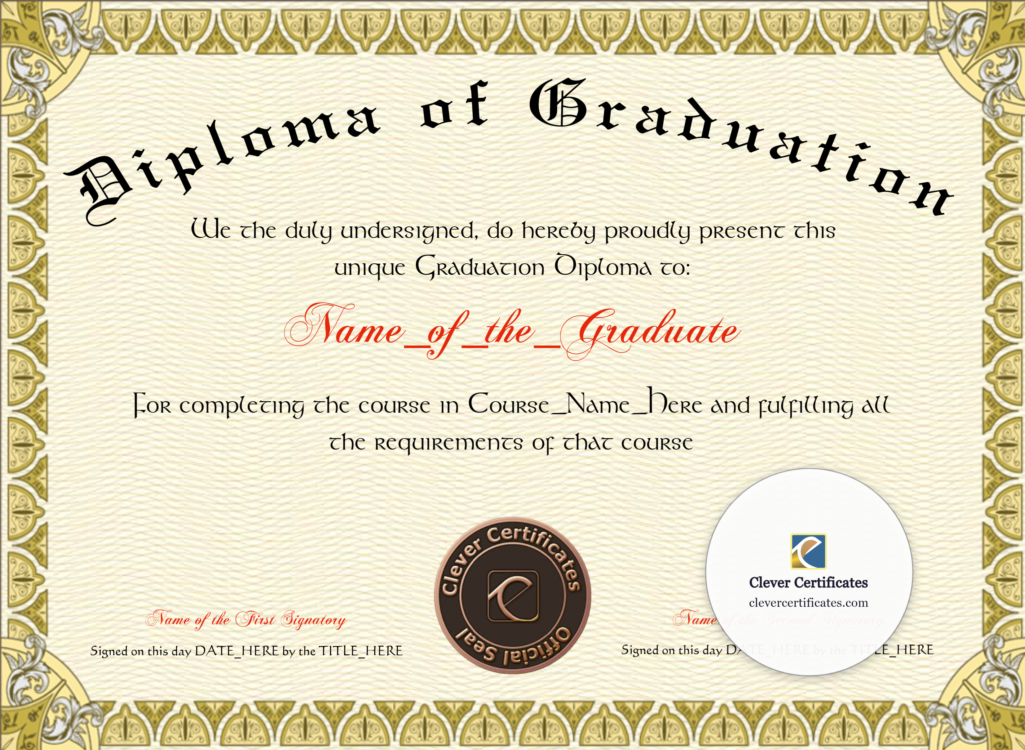 Certificate preview