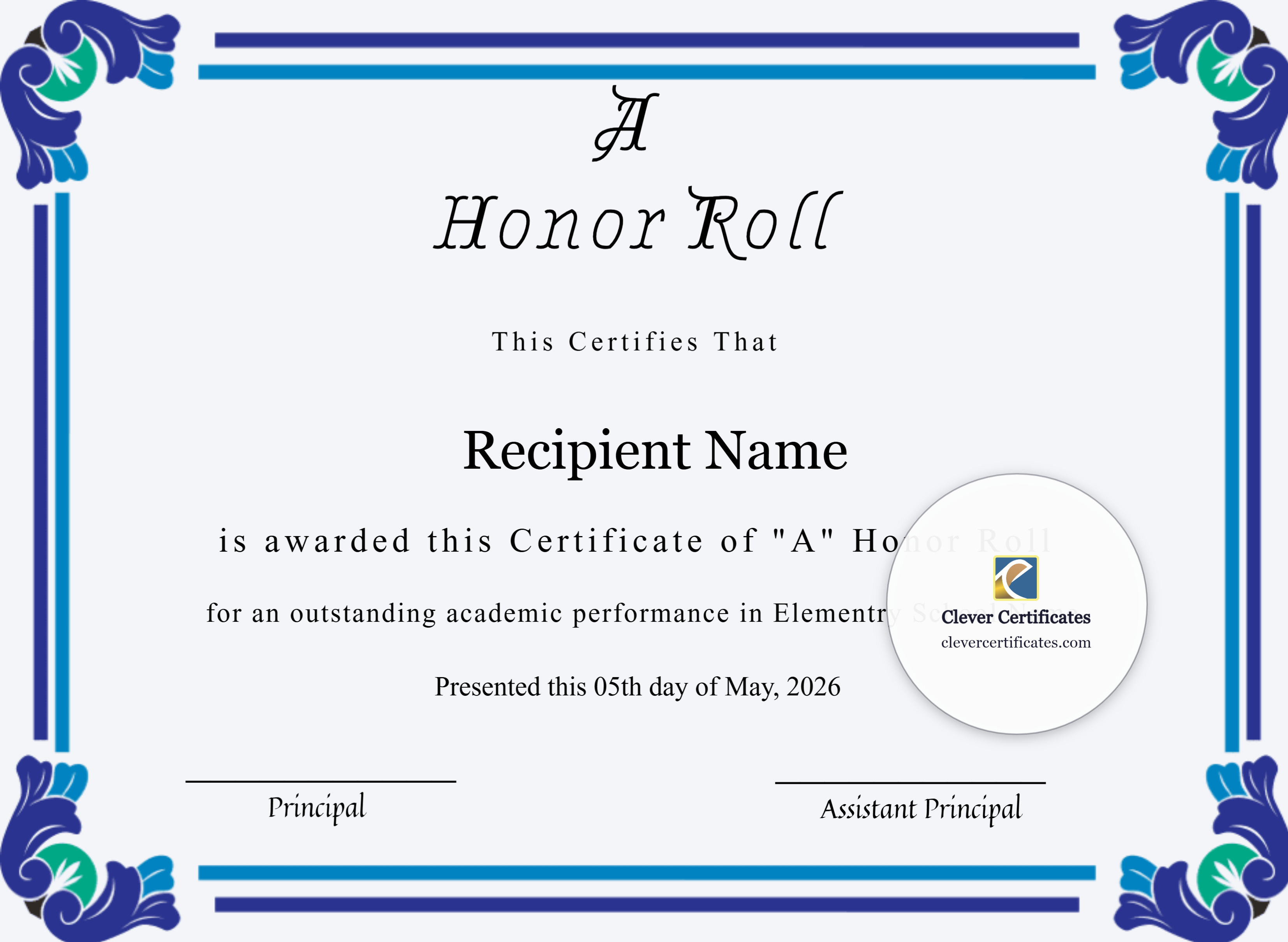 Certificate preview