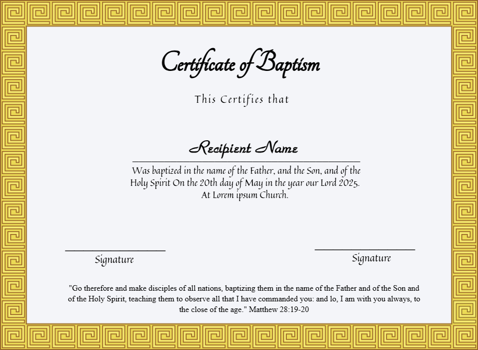 Certificate preview