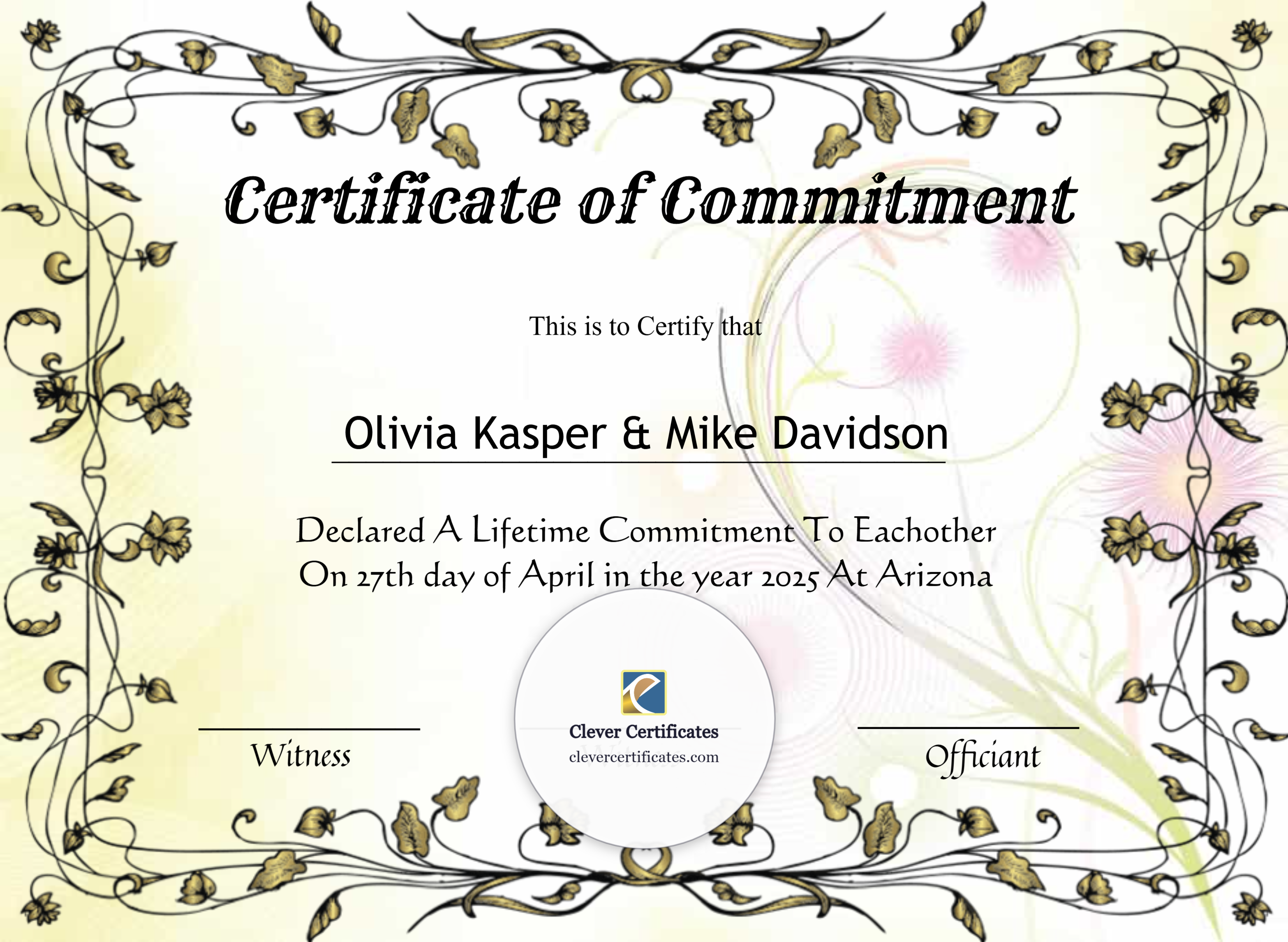 Certificate preview