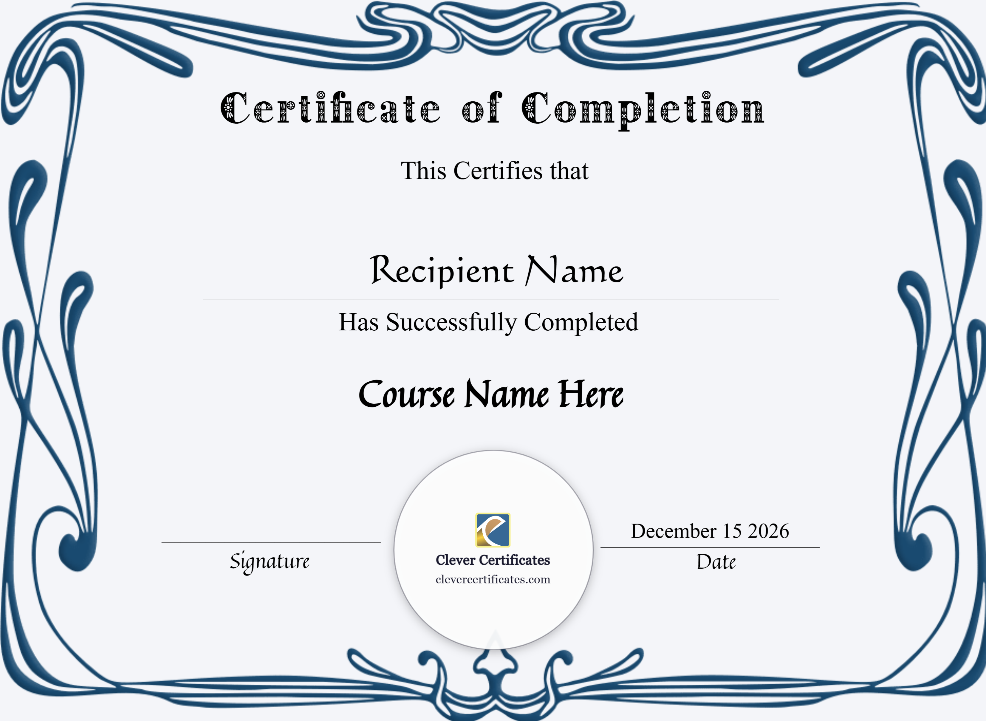 Certificate preview