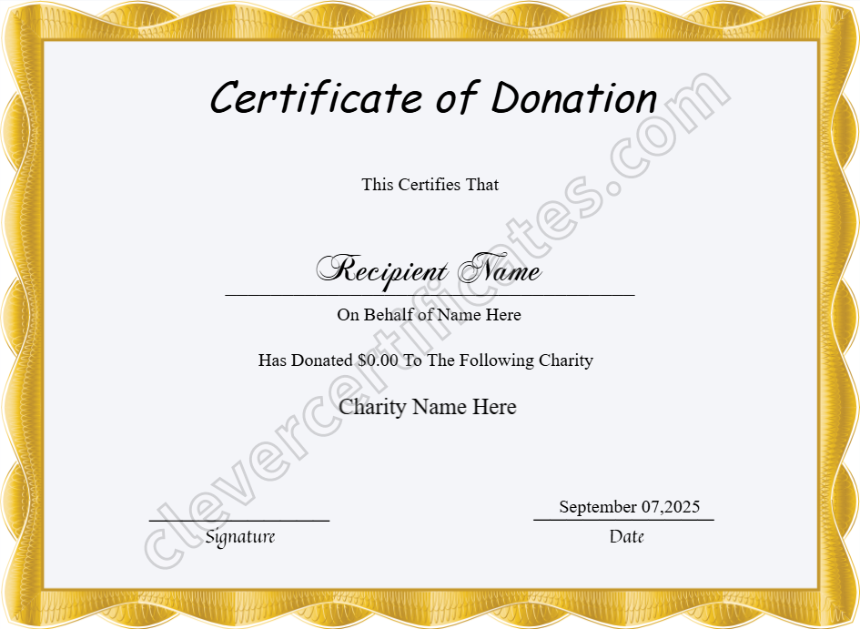 Certificate preview