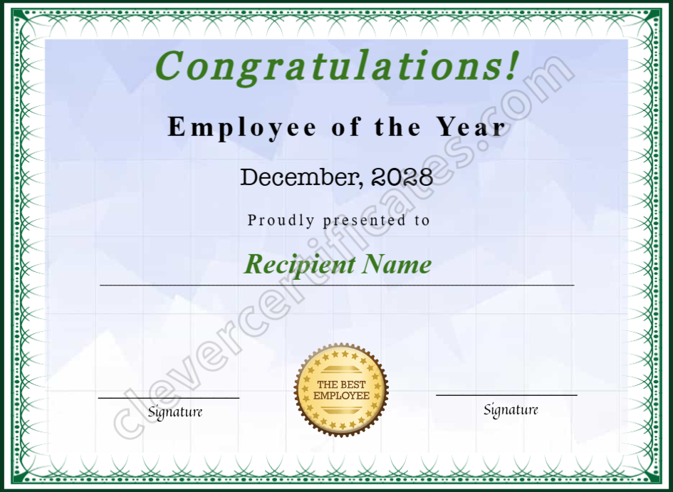 Certificate preview