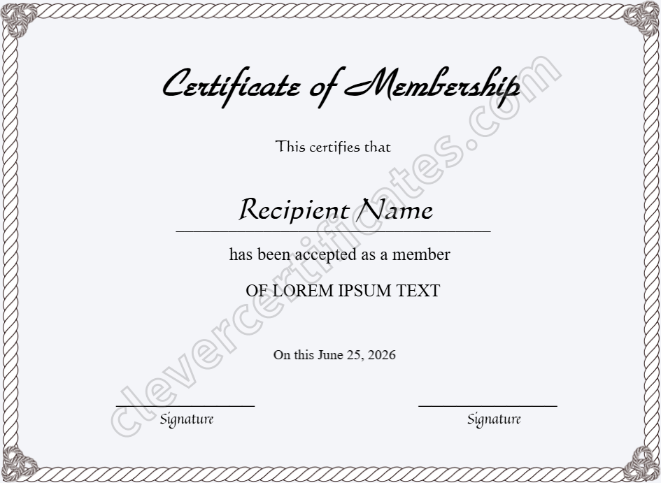 Certificate preview