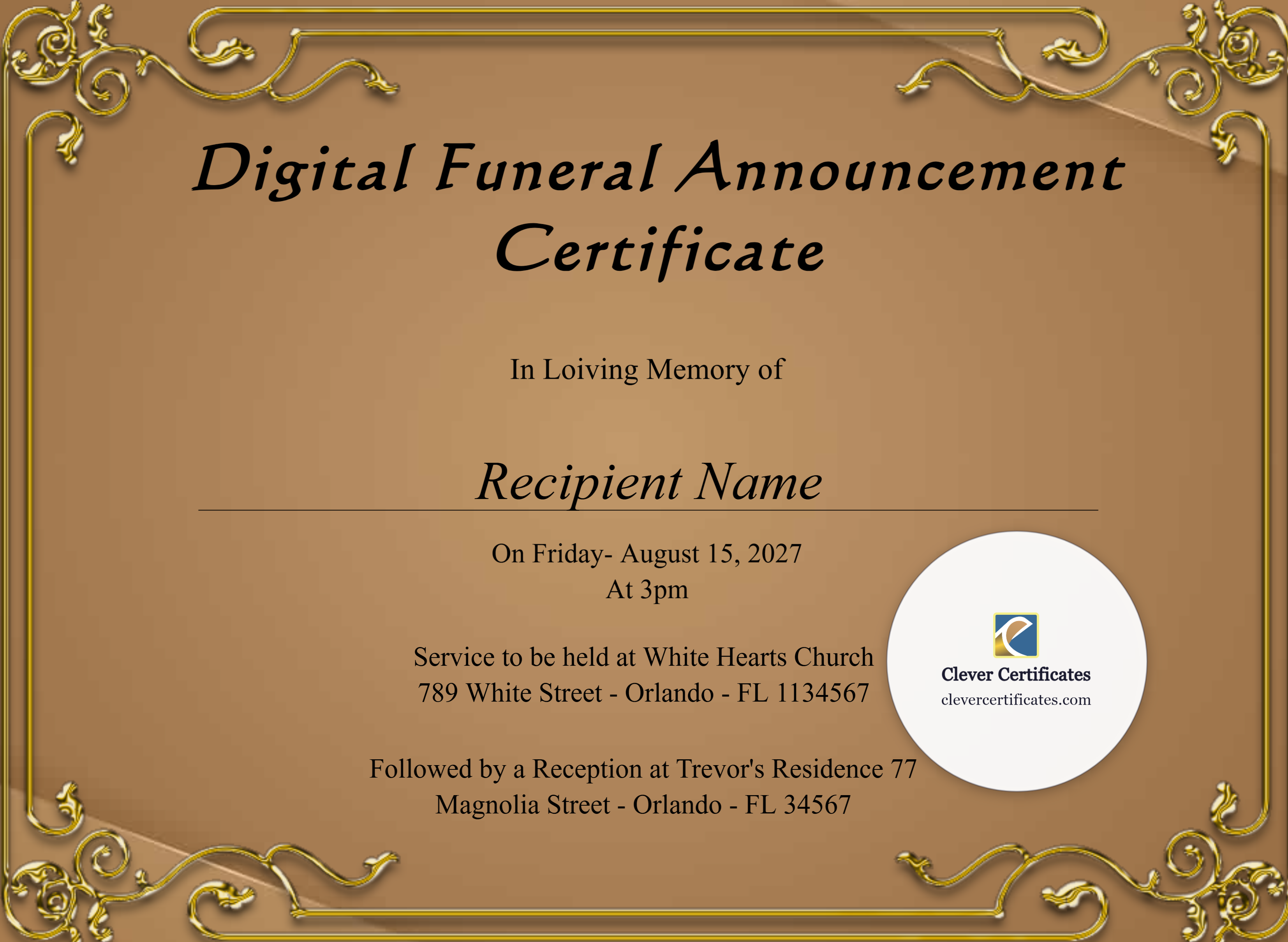 Certificate preview
