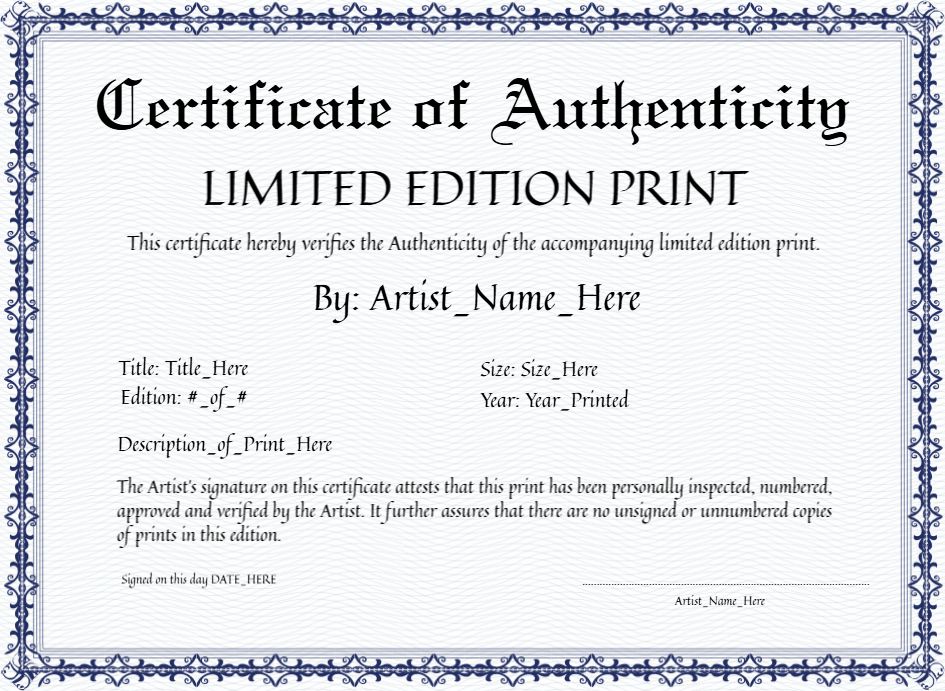 Certificate preview