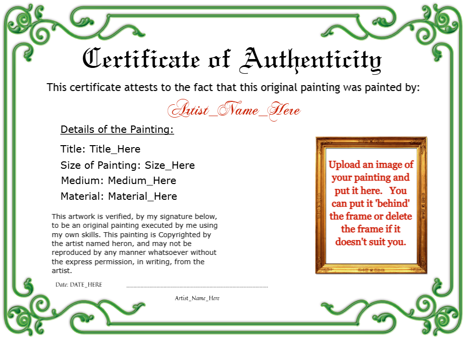Certificate preview