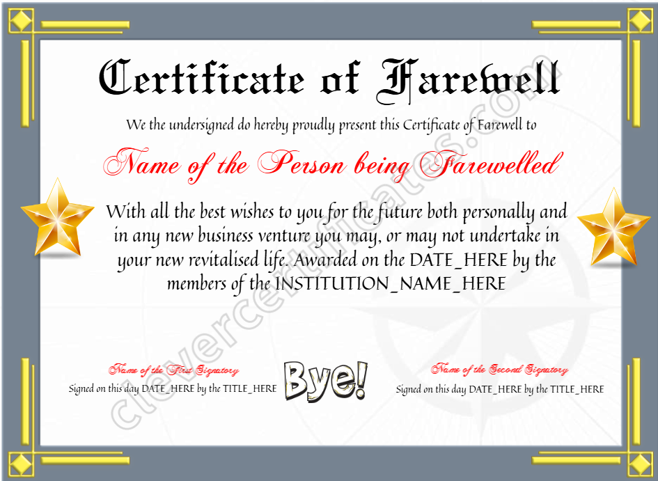 Certificate preview