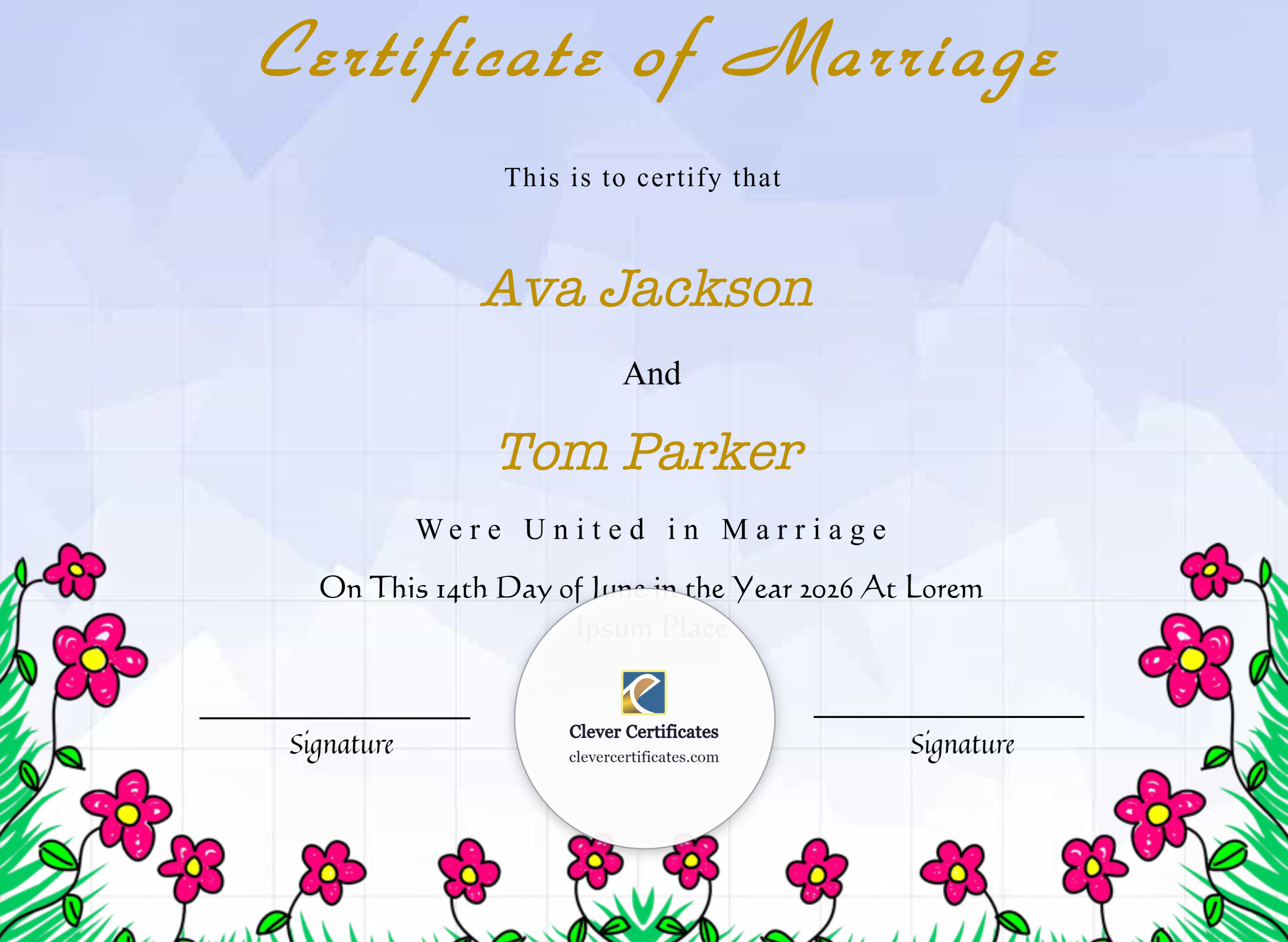 Certificate preview