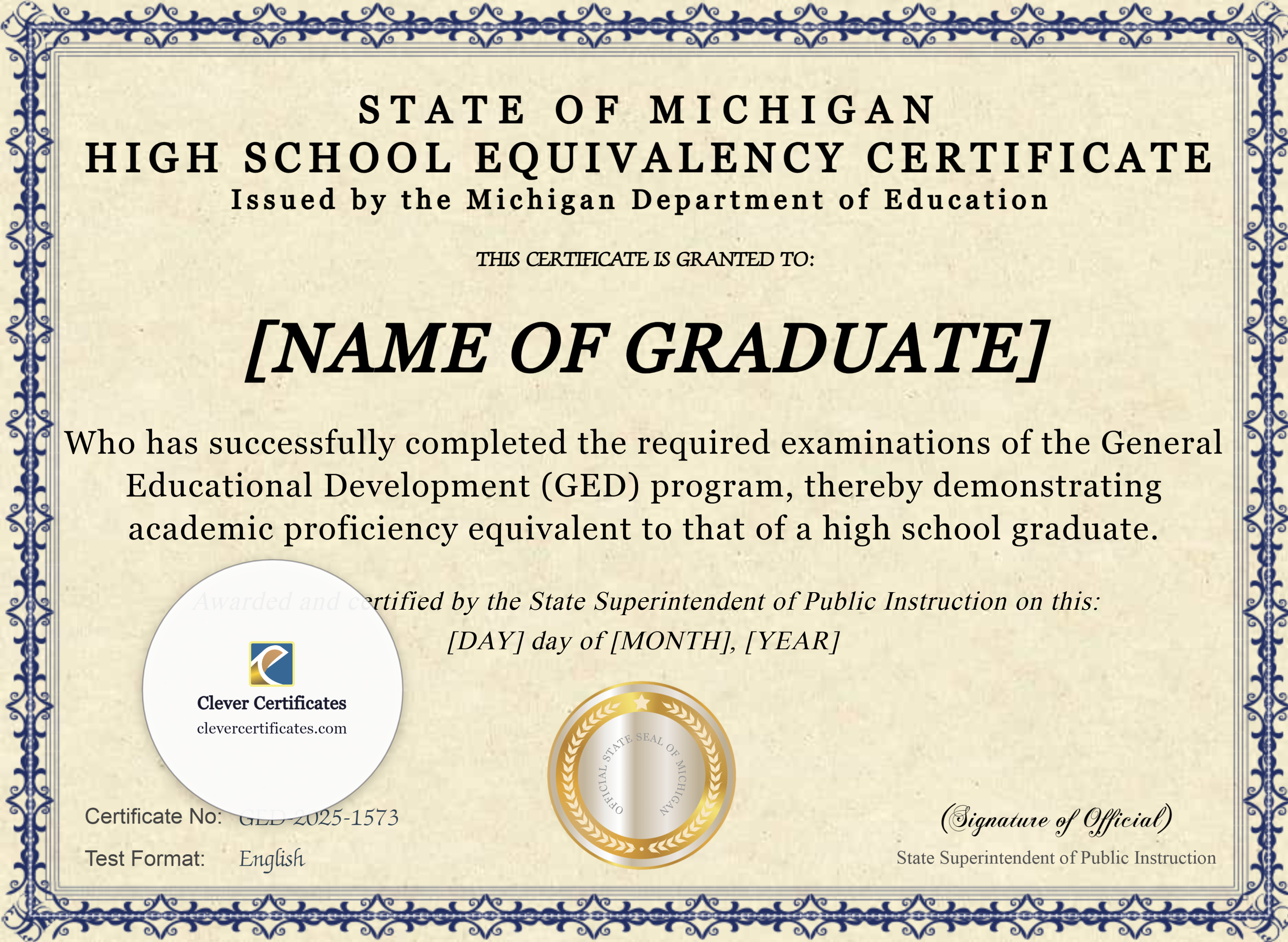 Certificate preview