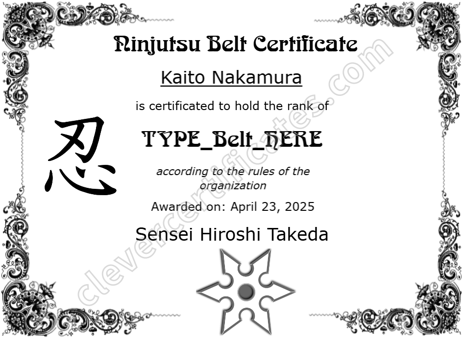 Certificate preview