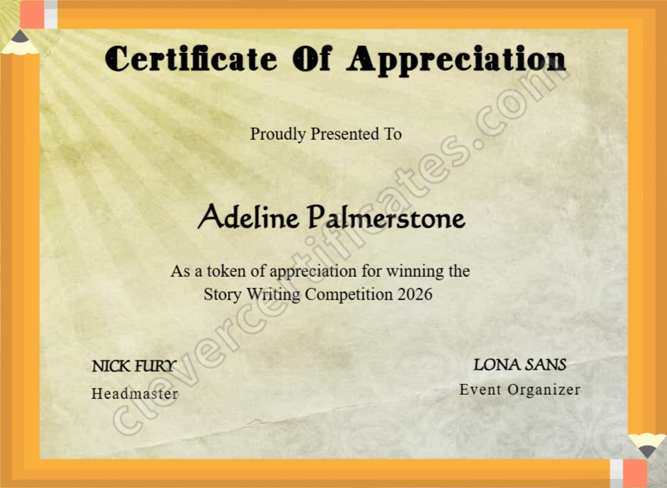 Certificate preview