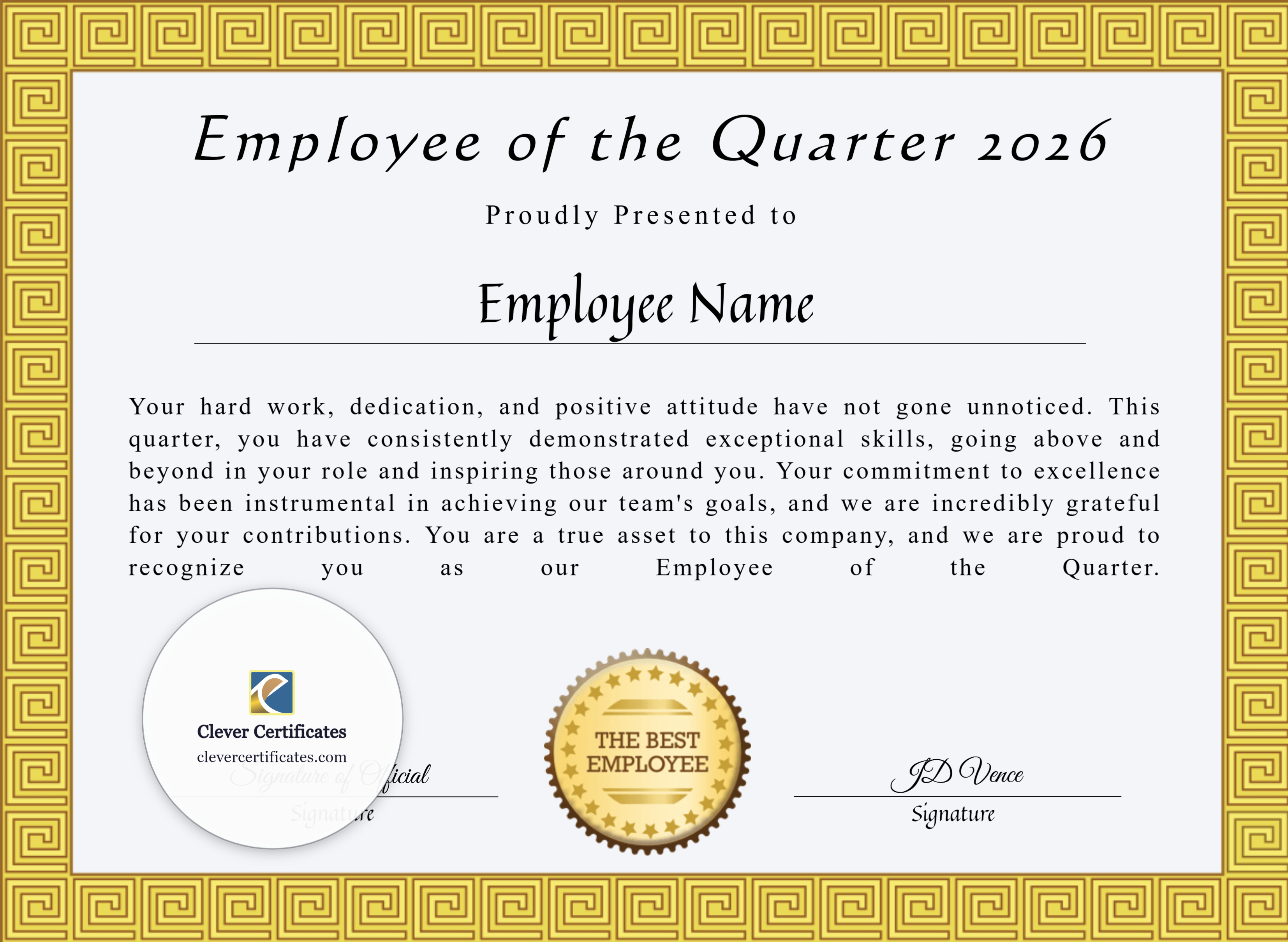 Certificate preview
