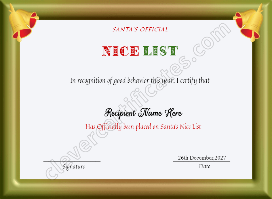 Certificate preview