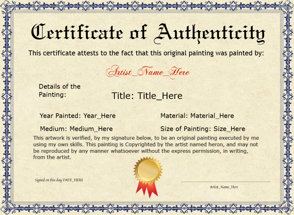 Certificate preview