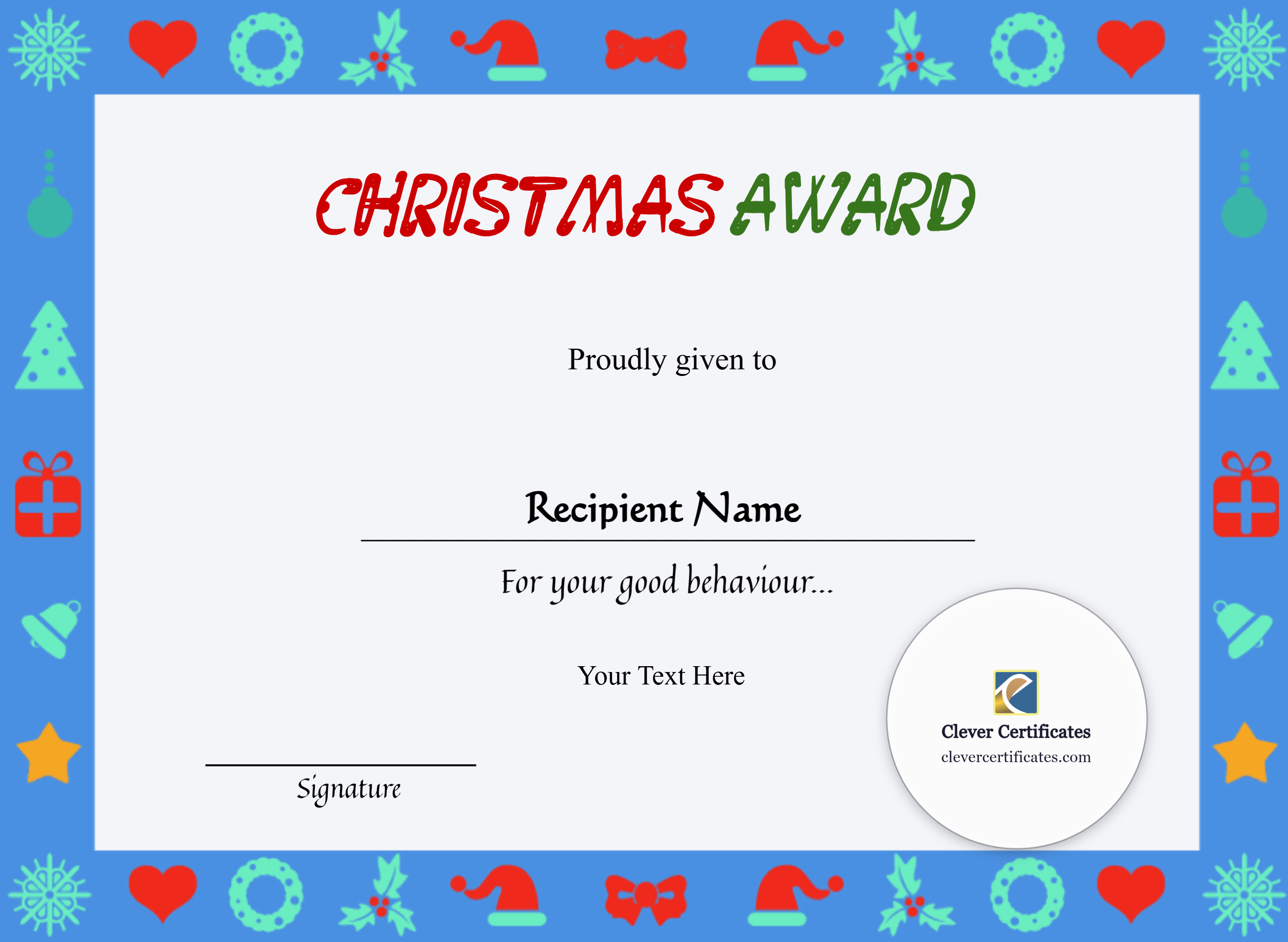 Certificate preview