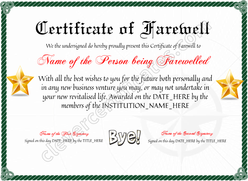 Certificate preview