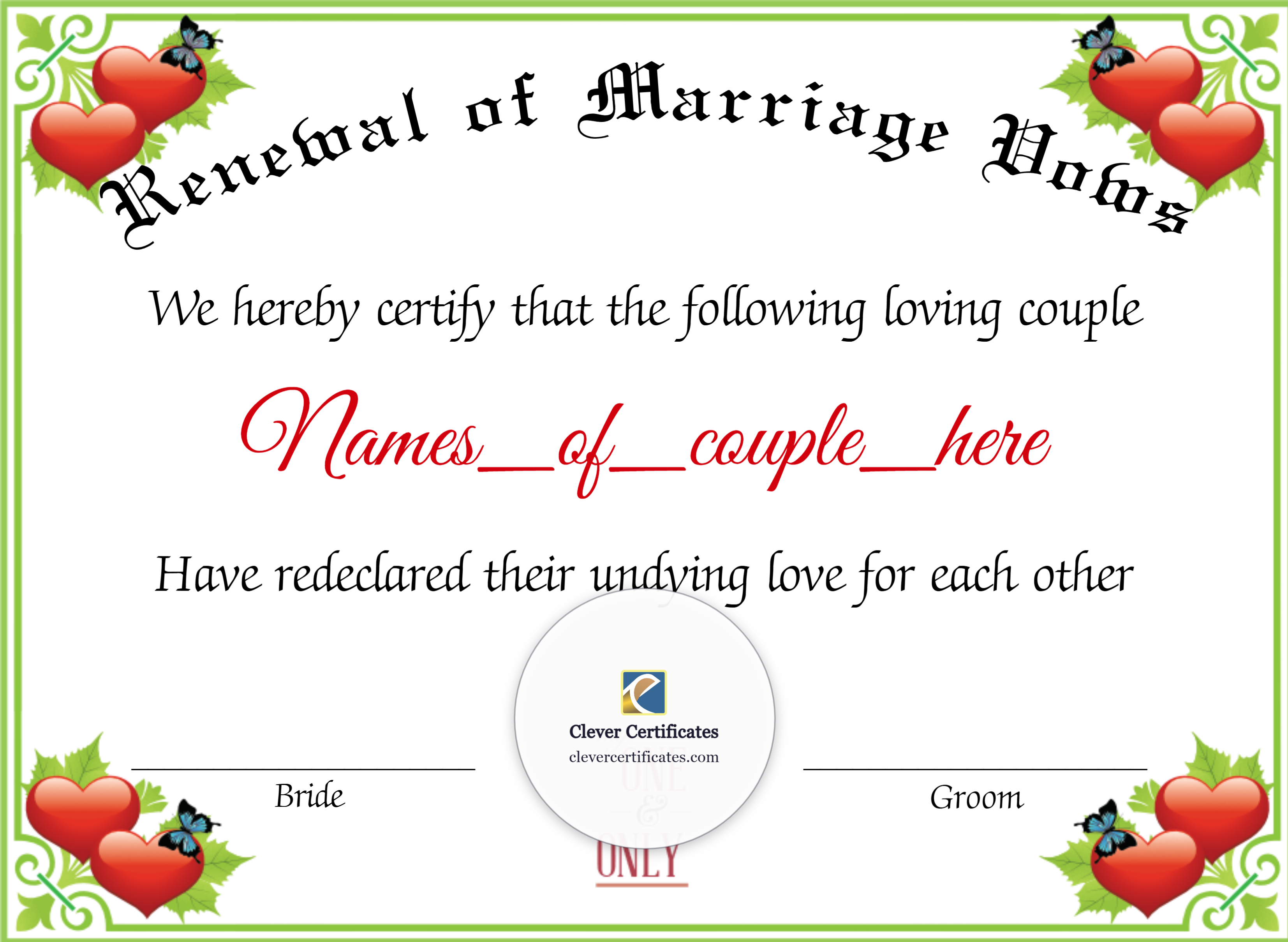 Certificate preview