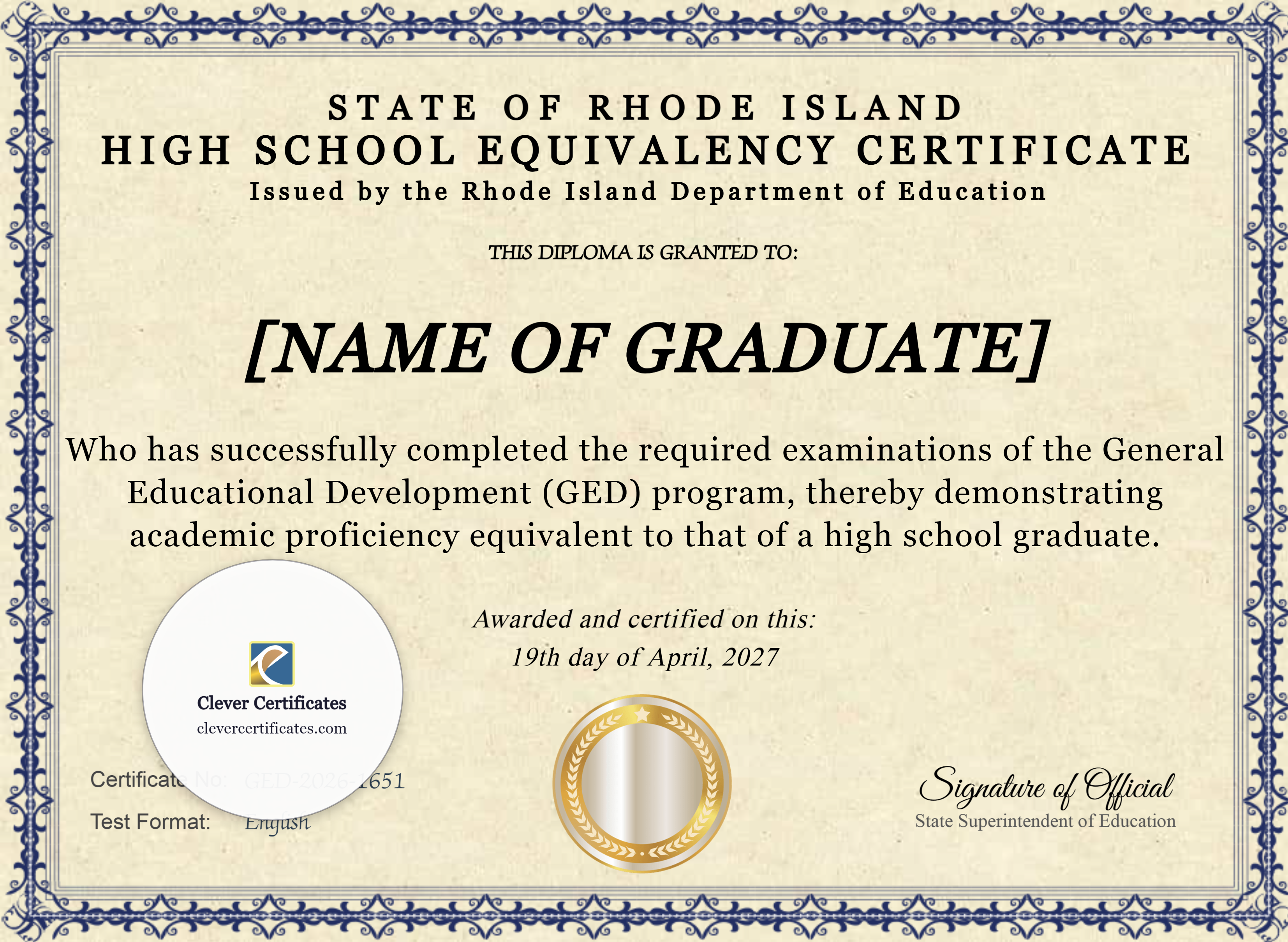 Certificate preview