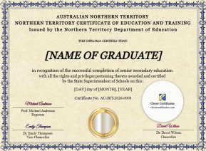 Free Northern Territory Certificate of Education And Training Template