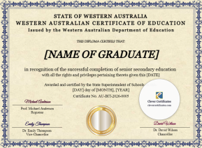 Free Western Australia WACE Certificate Template
